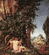 ALTDORFER, Albrecht Landscape with Satyr Family Sweden oil painting reproduction